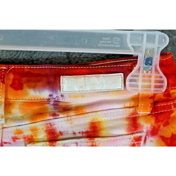 Tommy Bahama Girls 10 Artisan Hand Dyed Cutoff Shorts Red Orange Yellow Fire Gri - Picture 7 of 11